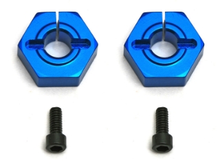 Picture of Team Associated 12mm Aluminum Front Clamping Wheel Hex Set (Blue) (2)