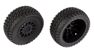 Picture of Team Associated 12mm Hex Multi-Terrain Pre-Mounted 1/10 Tires (Black) (2)