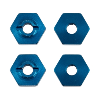 Picture of Team Associated Factory Team Reflex 14B/14T Aluminum Wheel Hexes (Blue) (4)