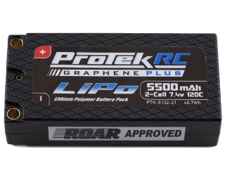 Picture of ProTek RC "Drag Race" 2S 120C Si-Graphene + Shorty LiPo Battery (7.4V/5500mAh)
