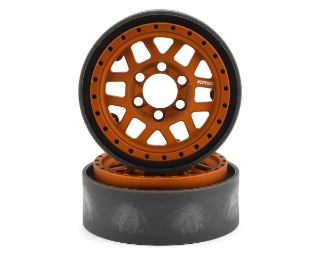 Picture of Vanquish Products KMC 1.9 XD229 Machete V2 Beadlock Crawler Wheels (Orange) (2)