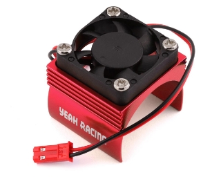Picture of Yeah Racing Aluminum 540 Size Motor Heat Sink w/Cooling Fan (Red)