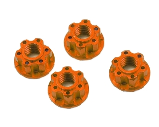 Picture of Yeah Racing 4mm Aluminum Serrated Wheel Lock Nut (4) (Orange)