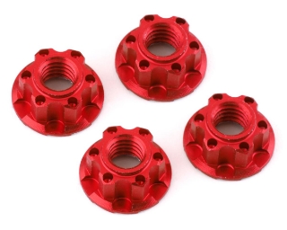 Picture of Yeah Racing 4mm Aluminum Serrated Wheel Lock Nut (4) (Red)