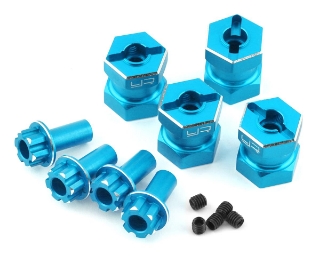 Picture of Yeah Racing 12mm Aluminum Hex Adaptors (Blue) (4) (15mm Offset)
