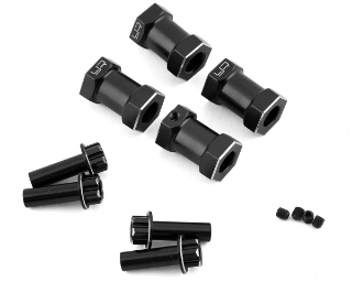 Picture of Yeah Racing 12mm Aluminum Hex Adaptors (Black) (4) (20mm Offset)