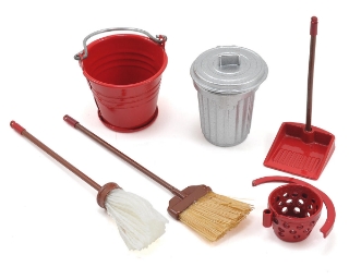 Picture of Yeah Racing Scale Crawler Garage Set w/Broom, Dustpan, Mop, Bucket, Garbage Can