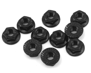 Picture of Yeah Racing 4mm Aluminum Serrated Lock Nut (10) (Black)