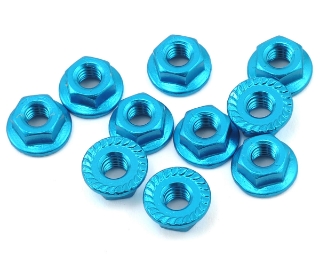 Picture of Yeah Racing 4mm Aluminum Serrated Lock Nut (10) (Light Blue)