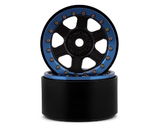 Picture of SSD RC Challenger 2.2" Beadlock Crawler Wheels (Black/Blue) (2)