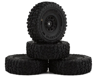 Picture of JConcepts 1.0" Landmines Pre-Mounted Tires w/Hazard Wheel (Black) (4) (Gold)