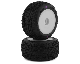 Picture of JConcepts Mini-B/Mini-T 2.0 Twin Pin Pre-Mounted Rear Tires (White) (2) (Pink)