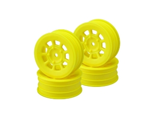 Picture of JConcepts 9 Shot 2.2 Dirt Oval Front Wheels (Yellow) (4) (B6.1/XB2/RB7/YZ2)