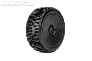 Picture of JetKO Tires Sting 1/8 Buggy Tires Mounted on Black Dish Rims, Medium Soft (2)