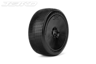 Picture of JetKO Tires Marco 1/8 Buggy Tires Mounted on Black Dish Rims, Medium Soft (2)