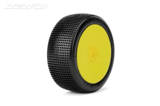 Picture of JetKO Tires Marco 1/8 Buggy Tires Mounted on Yellow Dish Rims, Ultra Soft (2)