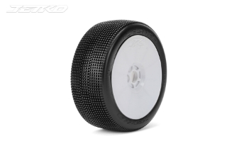 Picture of JetKO Tires Lesnar 1/8 Buggy Tires Mounted on White Dish Rims, Ultra Soft (2)