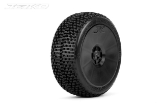 Picture of JetKO Tires Dirt Slinger 1/8 Buggy Tires Mounted on Black Dish Rims, Ultra Soft (2)