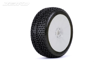 Picture of JetKO Tires Dirt Slinger 1/8 Buggy Tires Mounted on White Dish Rims, Medium Soft (2)