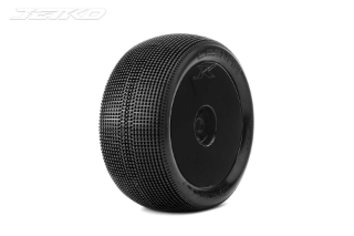 Picture of JetKO Tires Lesnar 1/8 Truggy Tires Mounted on Black Dish Rims, Ultra Soft (2)