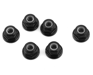 Picture of 1UP Racing 3mm Aluminum Flanged Locknuts (Black) (6)