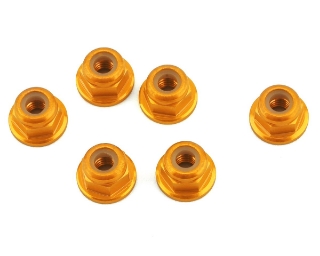 Picture of 1UP Racing 3mm Aluminum Flanged Locknuts (Gold) (6)