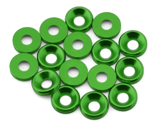 Picture of Team Brood 3mm 6061 Aluminum Countersunk Washer (Green) (16)